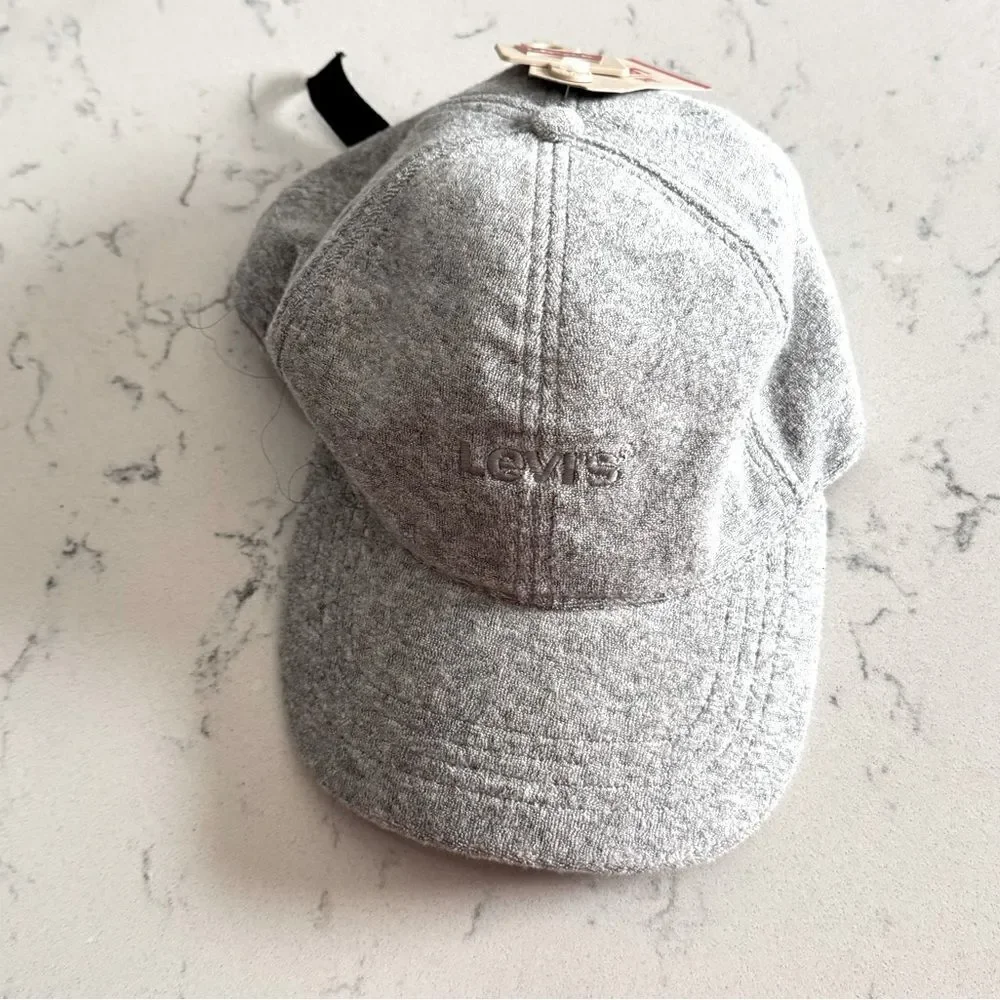 Levi's Men's Adjustable Terry Cloth Baseball Cap - Gray, men’s gray hat